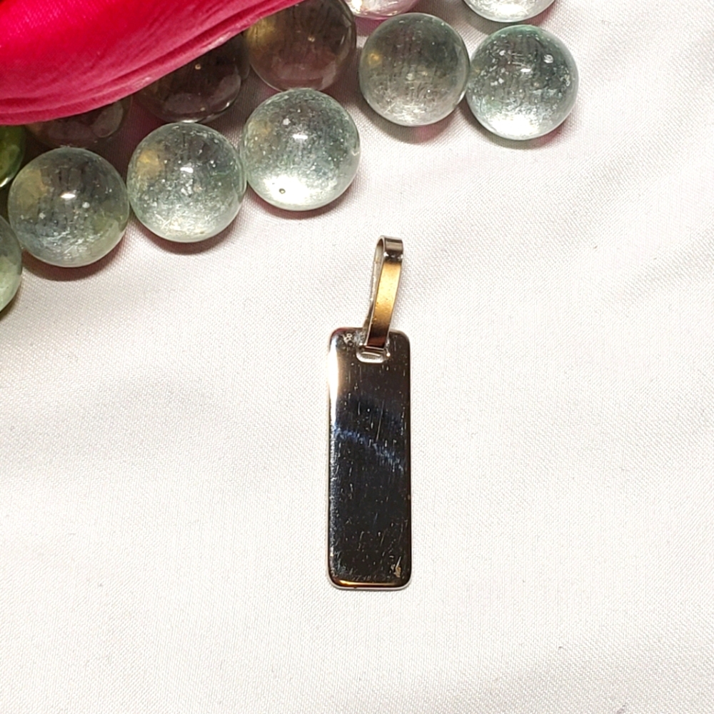 Silver-Colored Rectangle Pendant